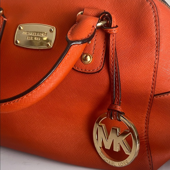Michael Kors saffiano orange leather satchel + crossbody - Picture 3 of 14